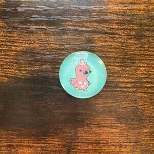 *Handmade Magnet* The Woobles Zoe the Flamingo Tropical Glass Sticker Magnet